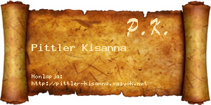 Pittler Kisanna névjegykártya